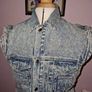 Vintage Country Western sleeveless acid wash denim jacket Image 5