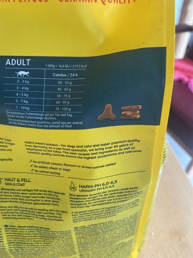 Catelux Josera dry cat food 2kg quality German brand