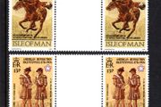 1976 Isle of Man Bicentenary of the American Revolution and Colonel William Christian Commemorative Stamp Gutter Pairs Mint Never Hinged (MNH)
