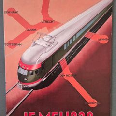 Vintage Style  Metal Sign. Dutch rail electrification 1938 advertisement.