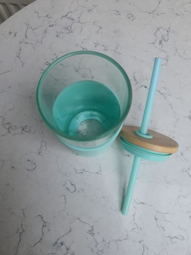 TRONCO Glass Tumbler with Bamboo lid Silicone Sleeve and Straw