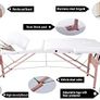 Portable Massage Bed Table - 3-Section Foldable Beauty Couch for Reiki Therapy Treatment Salon Healing - Metal Headrest Support/Carry Bag (FREE POSTAGE) Image 6