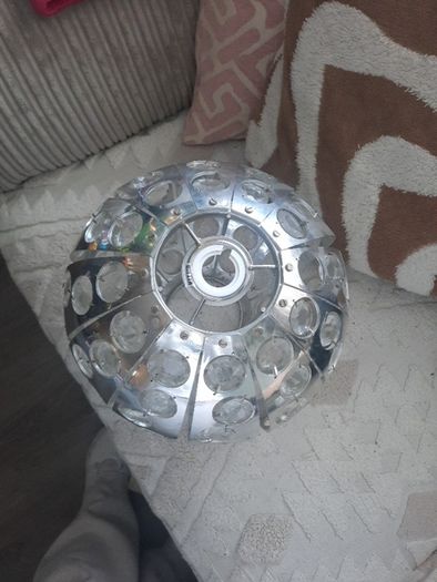 Chrome and crystal light shade