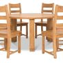 Round oak table with chairs Image 2