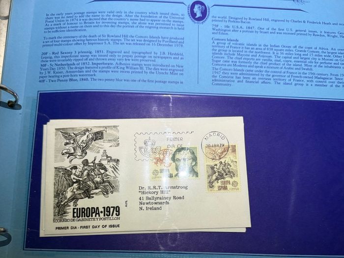 Stamps - Sir Rowland Hill 1979 First Day Covers Album - Great Historic Stamps + Europa 79