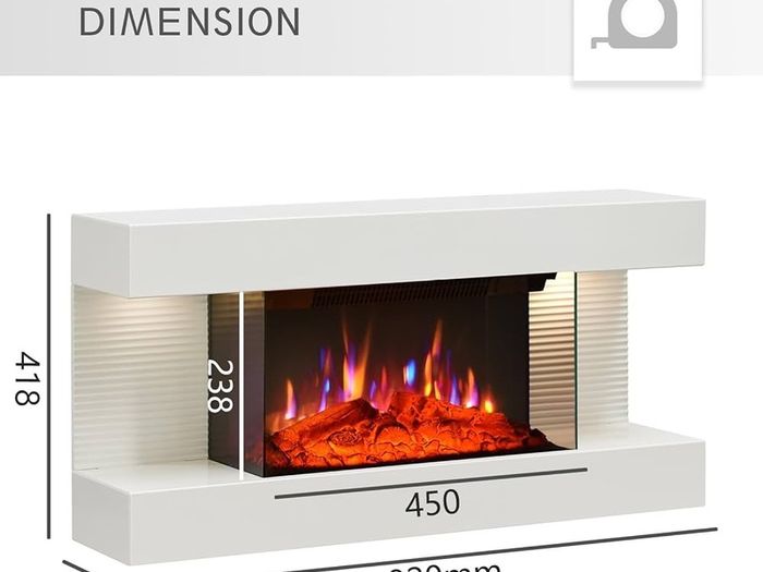 NEW SALE | Wall Mounted Fireplace All-in-One with Downlights and Remote Control 1.8kW Heater
