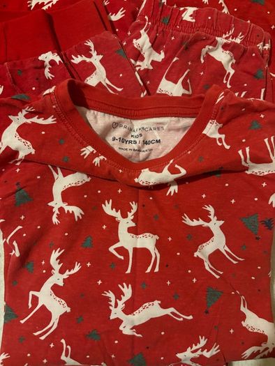 matching family Christmas pyjamas x3