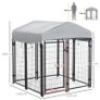 Outdoor Dog Kennel, Metal Playpen Fence Dog Run with UV-Resistant Canopy and Locks, for Small and Medium Dogs, 120 x 120 x 138cm Image 2