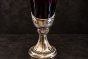 Vintage Ruby Red Glass Goblet / Decorative Holder