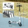 Kids Scooter 3-8 Years, Foldable 2-Wheel Scooter with LED Light-Up Wheels, 4 Height Settings, White Image 3