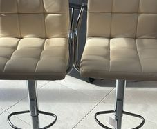 3 x cream adjustable kitchen stool