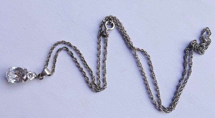 Vintage Sterling Silver 925 Pendant Necklace length 18" - 4,4g