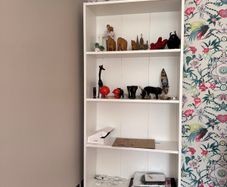 Tall White Bookcase / Display Shelving Unit