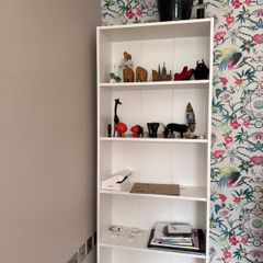 Tall White Bookcase / Display Shelving Unit