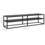 TV Cabinet Black with Black Marble Glass 160x40x40 cm Image 6