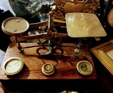 antique brass postal scales