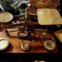 antique brass postal scales