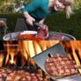 BBQ Grill Tools Barbecue Accessories 10 Piece Utensils: Grill Brush, Spatula, Tongs, Fork, Basting Brush, Kebab Skewers Image 3