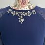 dress little mistress size 10 navy dress with embellishments Image 6