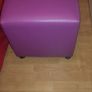 2 leather chairs & pouffe/footstool Image 2