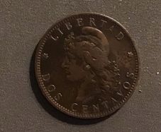 Argentina 1890 2 Cents