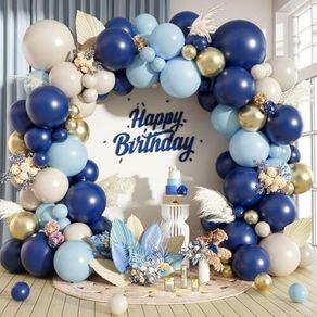 Royal Blue and Gold Balloon Arch