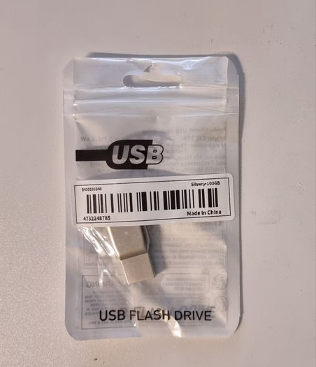 Metal USB 2.0 - 100gb Flash Drive for PCs, Laptops, Tablets And Phones, new, unopened.
