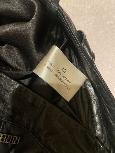 Ladies black real leather trousers Size 12