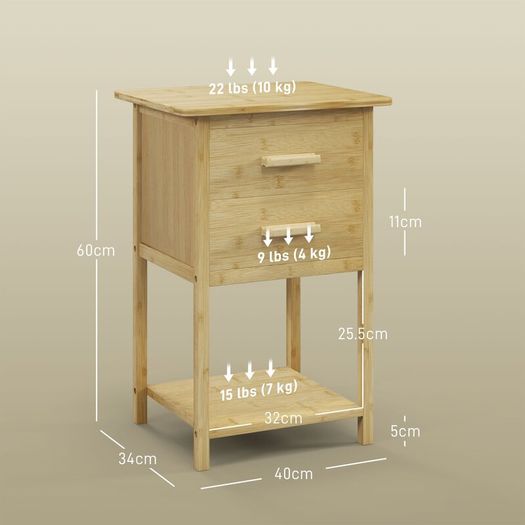 Bamboo Bedside tables Set