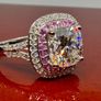 Silver Moissanite & Pink Sapphire Statement Ring Image 2
