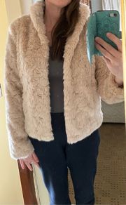 Oasis Fake Fur Jacket in Cream