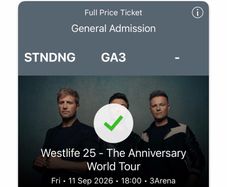 westlife standing tickets x2
