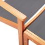 Garden Chair with Footrest Grey Solid Eucalyptus Wood and Textilene Image 5