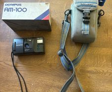 Vintage Olympus AM 100 35mm Film Camera with Original Box and Olympus Case