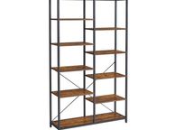 main image for ad Bookcase with open compartments bookcase with 5 levels, stand shelf, shelf, for living room, bathroom, kitchen, hallway, easy assembly, vintage brown-black