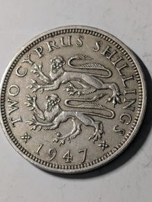Cyprus 1947 Two Shilling coin