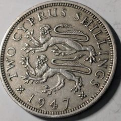 Cyprus 1947 Two Shilling coin
