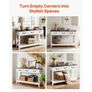 120 cm Console Table, Farmhouse Desk Behind the Couch with Drawers and Bottom Storage Shelf, Wooden Rectangle Entrance Narrow Sofa Table for Hallway, Bedroom, Living Room, Foyer, Brown + White Image 8