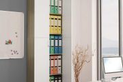 Office Cabinet White and Sonoma Oak 60x32x190 cm Chipboard
