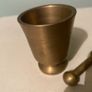 Trio of vintage heavy Brass mortar and Pestle Image 5