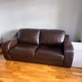 Sofa set- dark brown leather one and two seaters Image 4