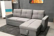 Silver Grey Corner Sofa Bed Storage, 215cm
