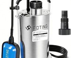 900W Stainless Steel Submersible Water Pump with Float Switch, 13000 L/H Electric Sump Pump for Dirty/Clean Water