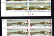 1977 Isle of Man Europa landscapes Commemorative Stamps Plate Blocks Mint Never Hinged (MNH)