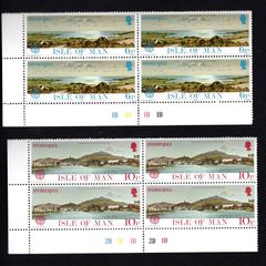 1977 Isle of Man Europa landscapes Commemorative Stamps Plate Blocks Mint Never Hinged (MNH)