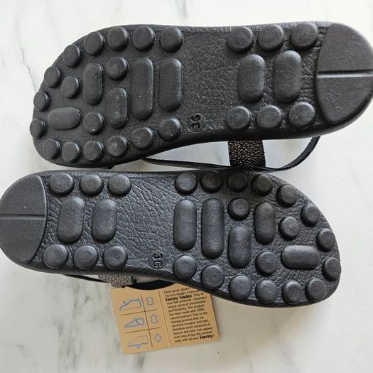 Super comfortable anti-slip Greek Fantasy Sandals leather flip flops S400 Mara Grey Splash new & boxed RRP 65 euro size UK 3.5 36 EU
