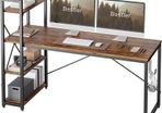 Computer Desk with Storage Shelves Writing Desk with Shelves 160CM Reversible Computer Desk with Bookshelf for Home Office Small Space MULTIPLE COLOURS AVAILABLE (FREE POSTAGE)