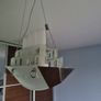 Frosted White Glass With Silver Trim Ship Light Fixture Image 2