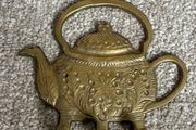 Vintage Brass Teapot Shaped Wall Hanger