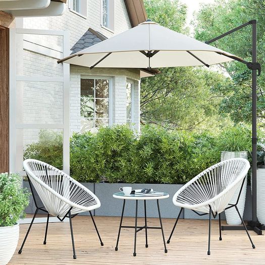 _Garden Furniture Set 3 Piece Garden Furniture Set Poly Rattan Lounge